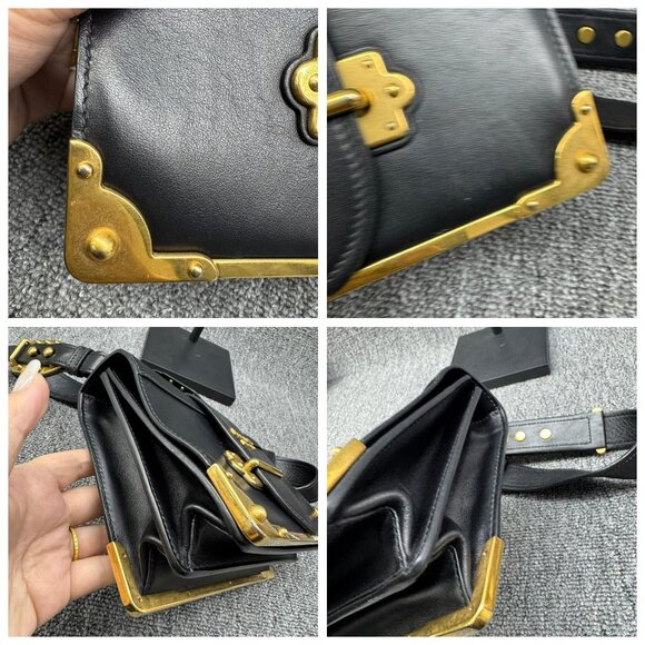 Prada Cahier Black Leather Shoulder Bag 835-031125 - Picture 10 of 16